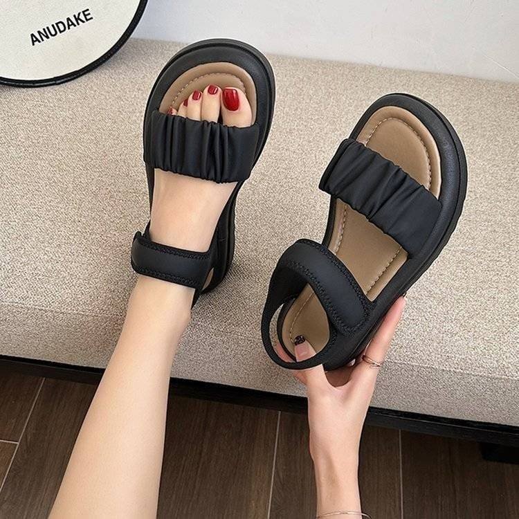 Sandalias de hadas francesas de estilo de verano para mujeres con falda 2026 nuevos zapatos romanos planos versátiles