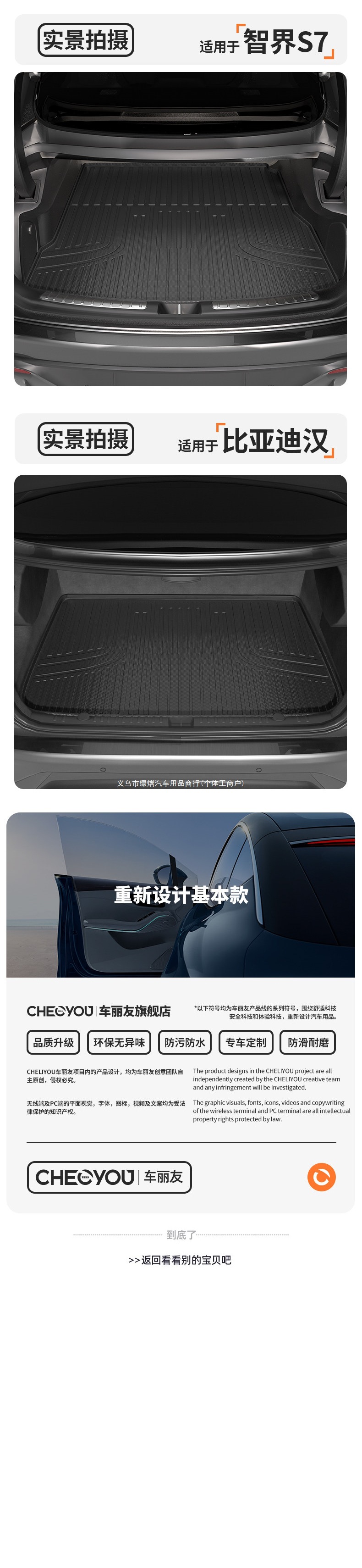 Suitable for MG4 trunk mat TPE lower layer, 26 types of car accessories and parts