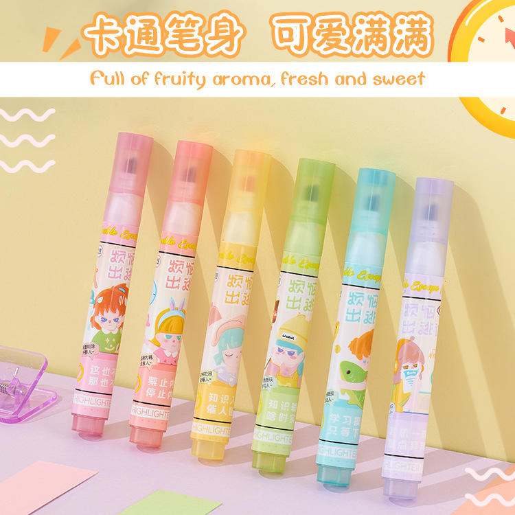 Bolígrafo de marcado lindo de dibujos animados de Ins bolígrafo de cuenta manual de alto valor lápiz de marcado clave de color bolígrafo de marcado para estudiantes