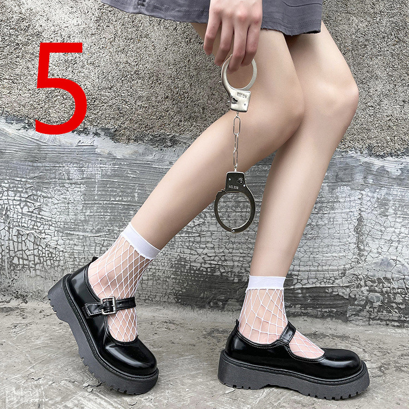 Japonés JK malla de moda calcetines de red calcetines de malla hueca sexy cortos de mujer calcetines de verano a media pantorrilla