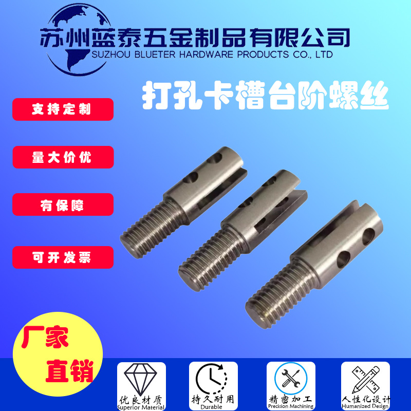 打双孔健身器材钢丝绳配件卡线器可调紧线锁线圆柱头开槽台阶螺丝