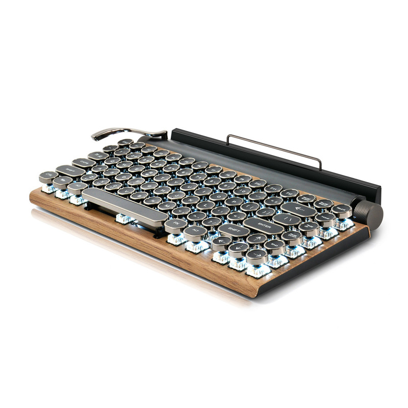 Retro Typewriter Bluetooth Mechanical Keyboard Punk Keycaps Mobile Phone Tablet Mac Linear Axis True Mechanical Keyboard Retro Typewriter Bluetooth Mechanical Keyboard Punk Keycaps Mobile Phone Tablet Mac Linear Axis True Mechanical Keyboard