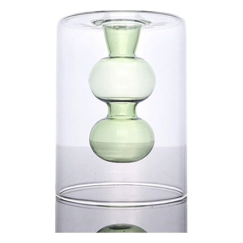 Двухслойная бутылка для ароматерапии, цветная прозрачная стеклянная ваза, Скандинавская Цветочная композиция, современный гидропонный контейнер, украшения для дома, партия