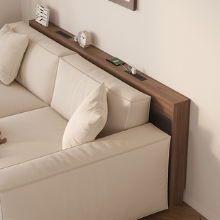Electric Sofa with Rear Storage Rack Against the Wall, Ultra-Narrow Gap Behind, Solid Wood Ultra-Narrow Wall Side Long Table, Small Narrow Cabinet