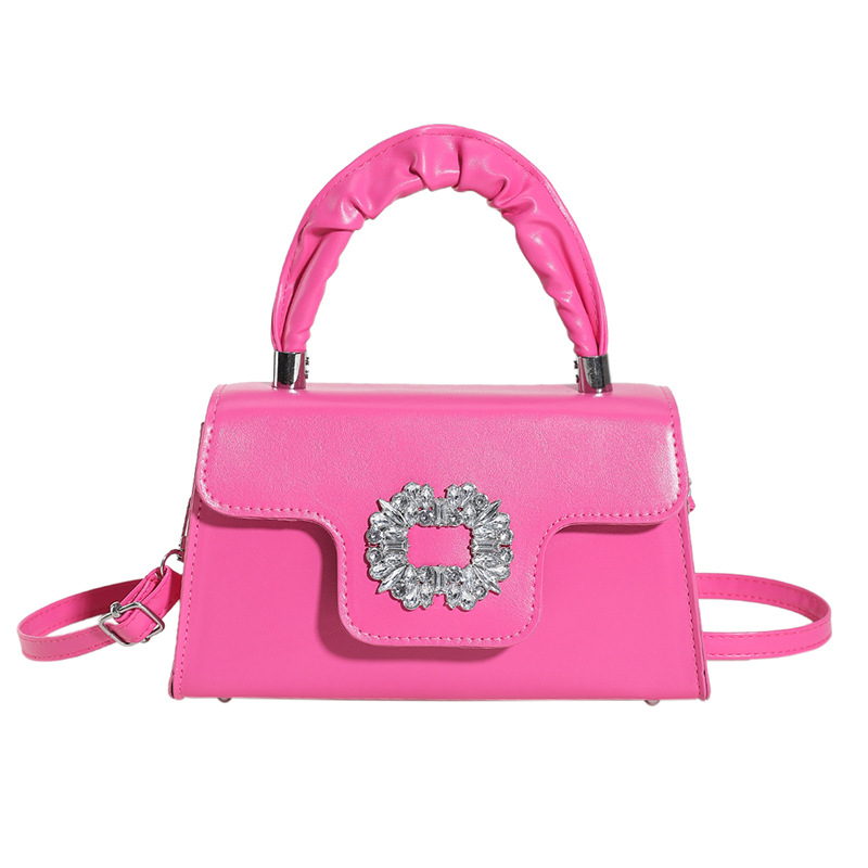 Moda diamante-incrustado pequeña bolsa cuadrada 2024 nuevo estilo nacional bolso de la gema bolso de las mujeres estilo occidental textura hombro bolsa de mensajero