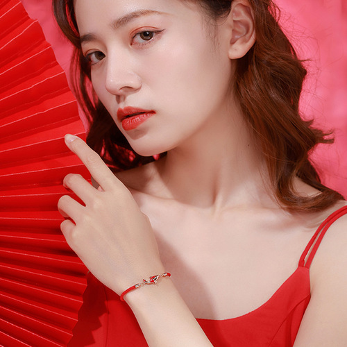 New Arrival Lucky Red Rope Turnaround Koi Bracelet Sweet Red Rope Girlfriend Best Friend New Year Gift Forbidden City Gift