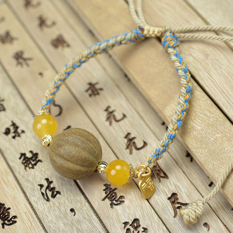 古法五行合香珠桂花手链瓜珠手编绳diy手串可调节新中式男女款|undefined
