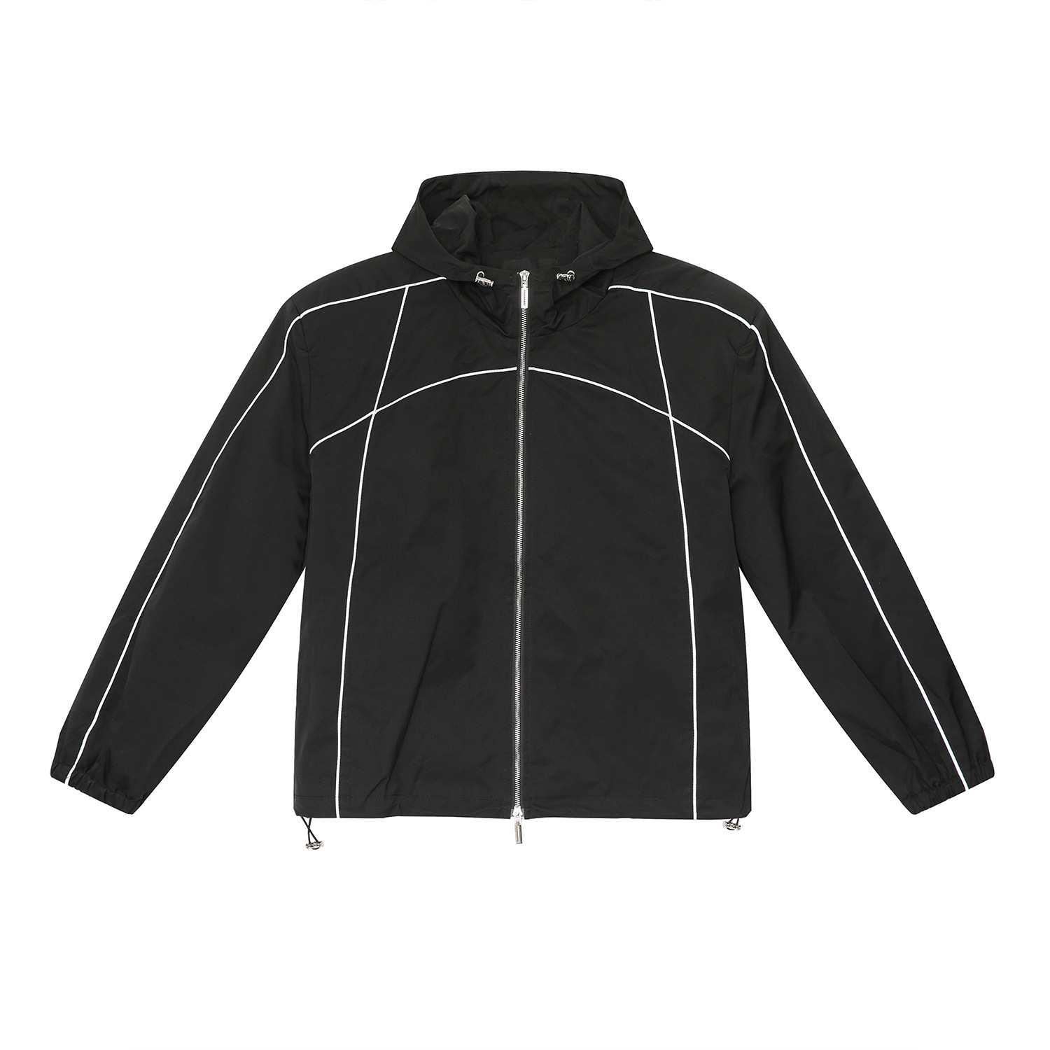 Mtlclothes ropa de Hombre | 2024 primavera nuevo nicho diseño línea brillante reflectante chaqueta con capucha traje moda