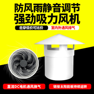 Solar Ventilation Cap Exhaust Fan 110/160PVC Fresh Air Duct Exhaust Outlet 12V85 Round Tube Roof Fan
