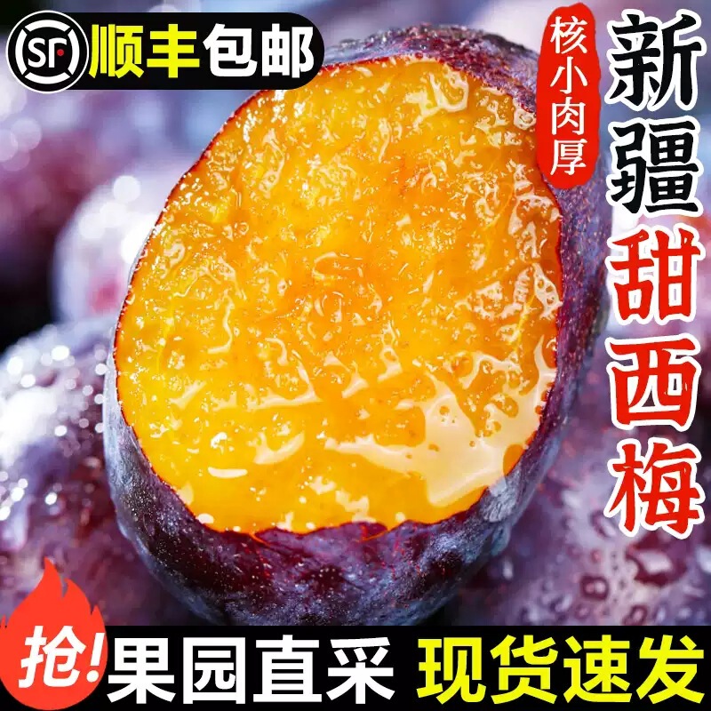 Authentic Xinjiang prunes, fresh fruit 2.5kg sweet seasonal Kashgar plums, whole box with free shipping, suitable for pregnant women Authentic Xinjiang prunes, fresh fruit 2.5kg sweet seasonal Kashgar plums, whole box with free shipping, suitable for pregnant women