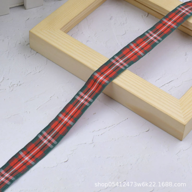 Cinta navideña multicolor Plaid cinta flor regalo embalaje decoración navideña DIY joyería material al por mayor