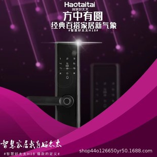 Haotaitai H18 Fingerprint Lock One-Grip Semi-Automatic Digital Password Lock Security Door Lock
