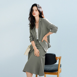 Suit Women's 25 Autumn New Elegant Work Clothing Slim Single-Breasted Professional Small Suit Top 12119 Skirt 12120