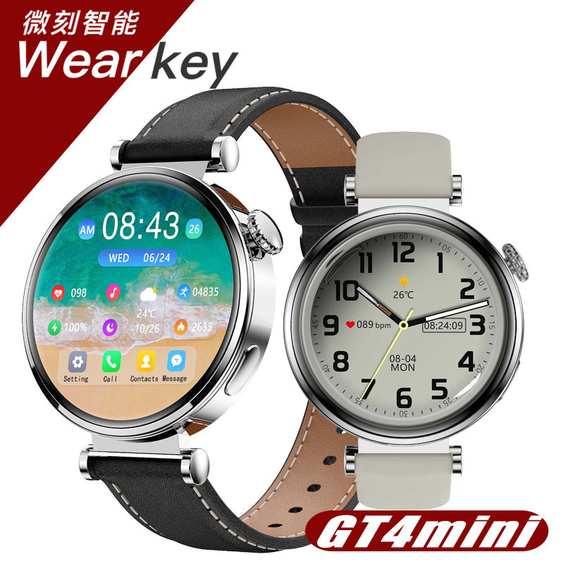 New GT4mini Women's Smart Watch NFC Message Push Sleep Monitoring Bluetooth Call Music IP68