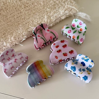 碎花系列小号抓夹高级感复古简约发夹女后脑勺发饰鲨鱼夹