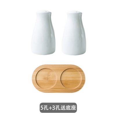 Transfronterizo de dos latas de sal y pimienta de cerámica suministros de cocina en polvo esparcidor botella de condimento tarro