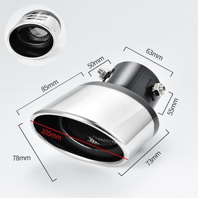 Decoration for Car Modification, Exhaust pipe - with-net-black-silver
