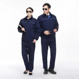夹克棉袄定制厂家 户外保暖棉衣耐磨合身劳保服无帽翻领棉服刺绣