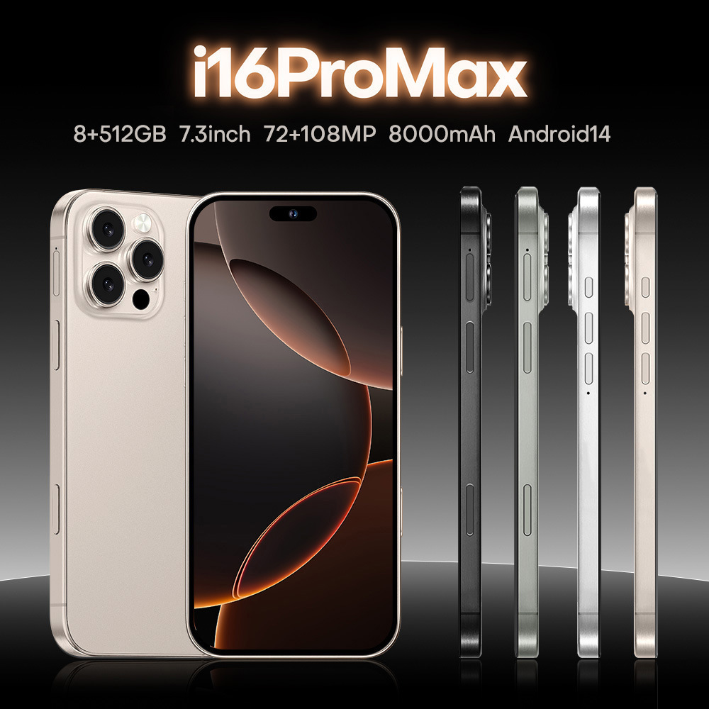 Cross-Border Ai Brand New Original 16Promax Dual-Sim Dual-Standby All-Network Smartphone Direct Sales from the Source Cheap Phone