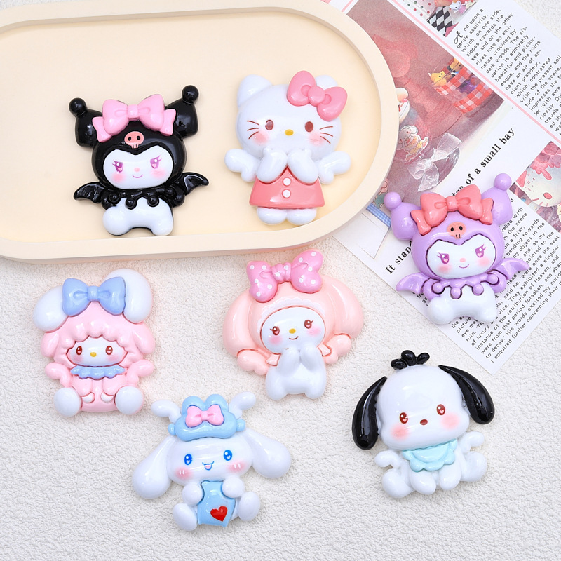 Big Card Wings Animal Cartoon Cream Glue Accessories Hole Shoes Buckle Material Resin Accessories DIY Jewelry Hairpin