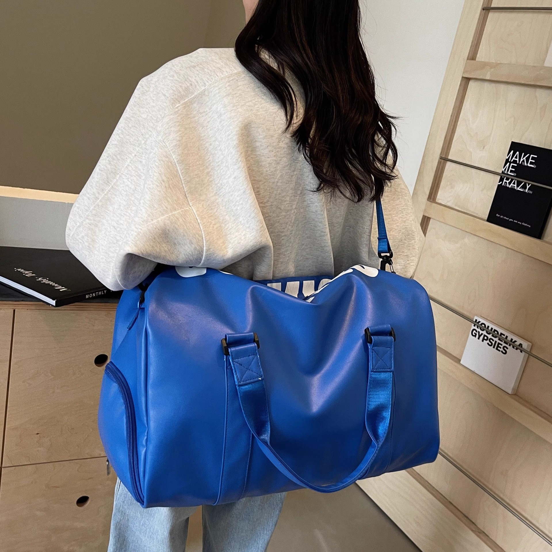 Bolsa de viaje corto de gran capacidad para hombres y mujeres, bolsa de ejercicio de separación seca y húmeda, bolsa de viaje de negocios conveniente, bolsa de transporte