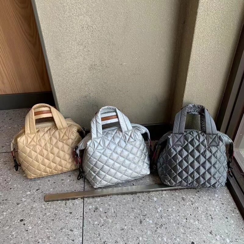 Diamond-Patterned Small Square Bag with Space Cotton Texture Nylon Fabric, Fashionable Casual Handbag, Shoulder Bag, Crossbody Bag, Versatile New Mini Model