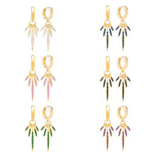 s925银针欧美跨境轻奢高级感满钻耳环ins微镶锆石设计感耳饰品女