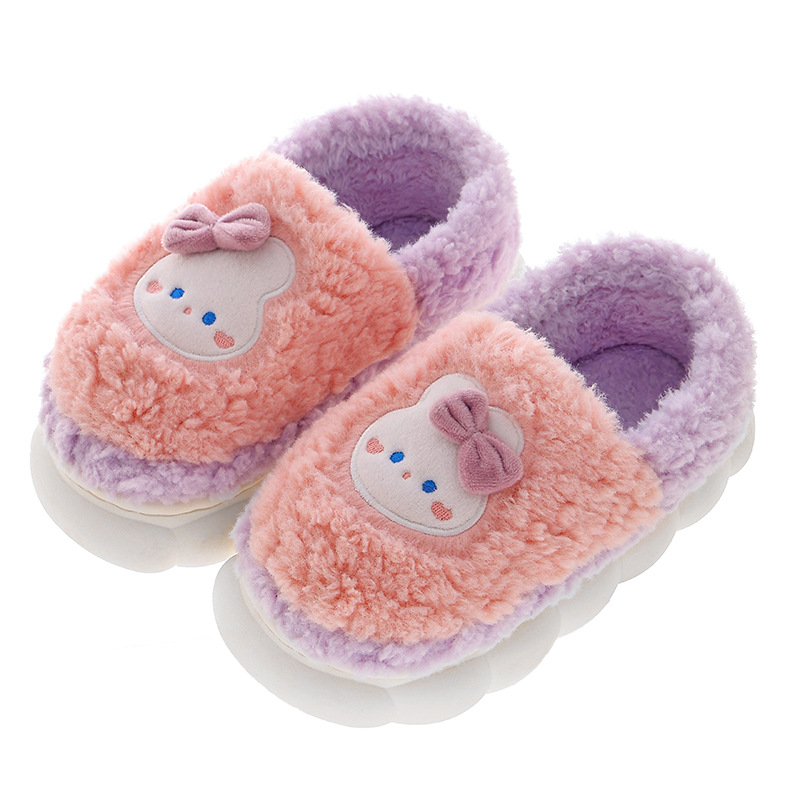 Zapatillas de algodón para mujeres Otoño e Invierno pareja hogar cálido forro polar peludo lindo fondo grueso antideslizante posparto confinamiento zapatos de algodón para hombres