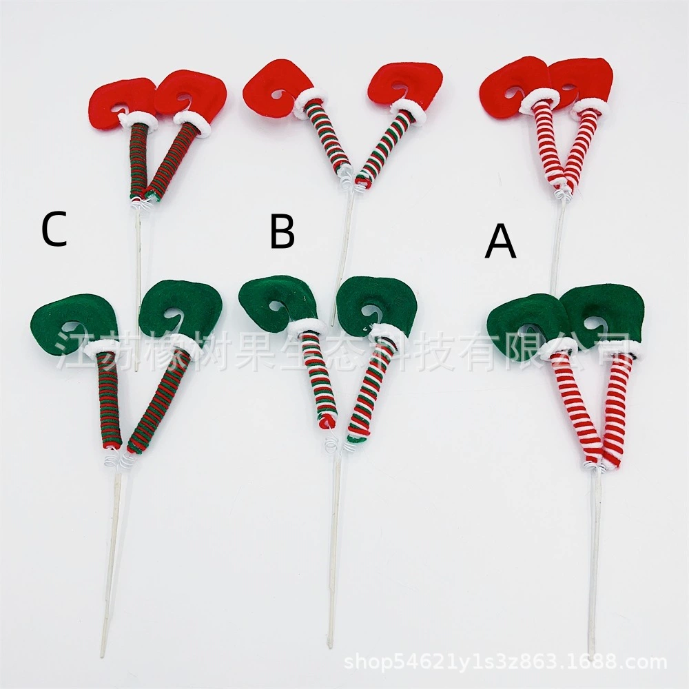 Трансграничные новые продукты Изогнутые крюк Рождественские туфли свернутые Весна Вставки (4 вида цветов) Цветные рождественские украшения