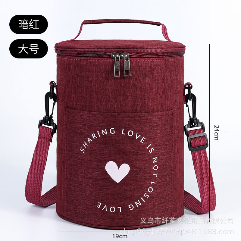 Bolsa de almuerzo de aislamiento bolsa de oficina bolsa de estudio bolsa de almuerzo bolsa de aluminio gruesa mano redonda