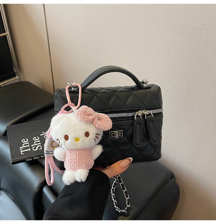 Xiaoxiangfeng bolso pequeño portátil mujer 2025 nueva moda cadena de rombos pequeño bolso cuadrado coreano bolso de mensajero simple