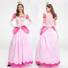 新款万圣节服装超级玛丽碧琪公主cosplay演出服城堡女王连衣裙装