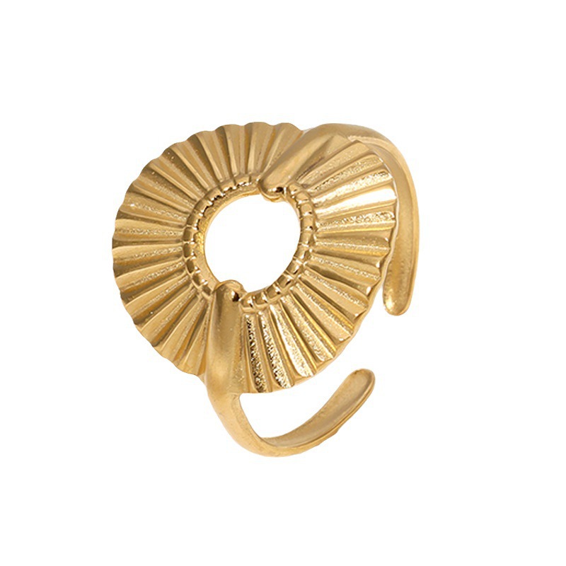 fashionable retro geometric ring stainless steel