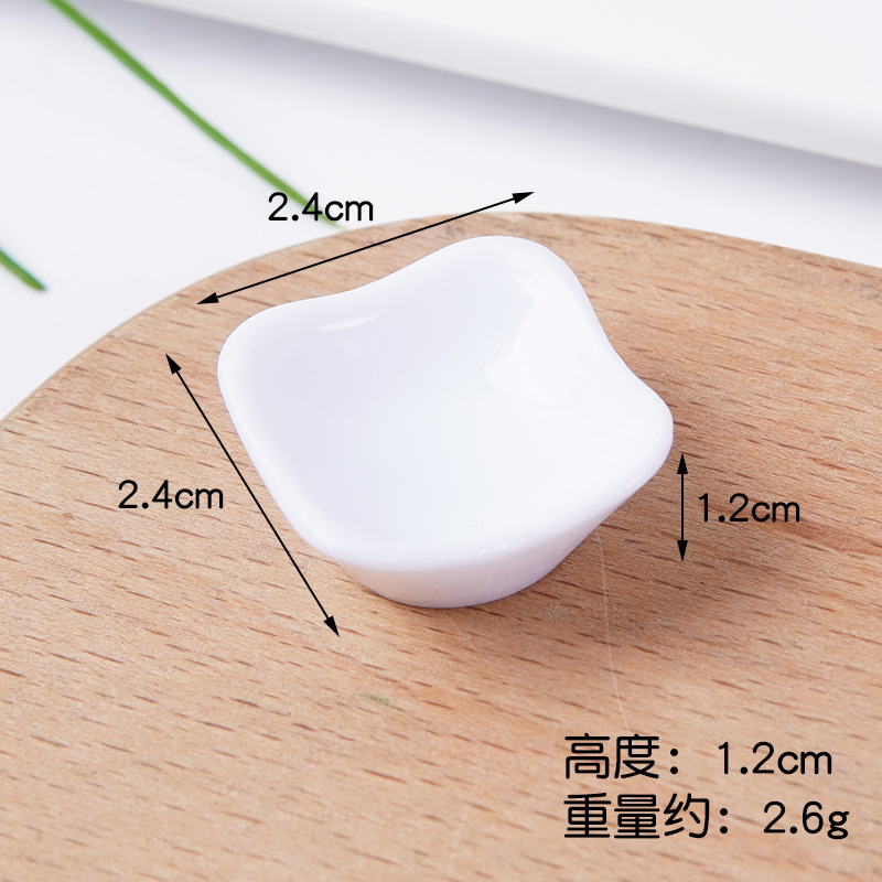 Plato pequeño de plástico blanco simulado para comida, mini plato de comida rápida, plato para bricolaje, juguete de comida, contenedor para pegamento en crema, accesorios.