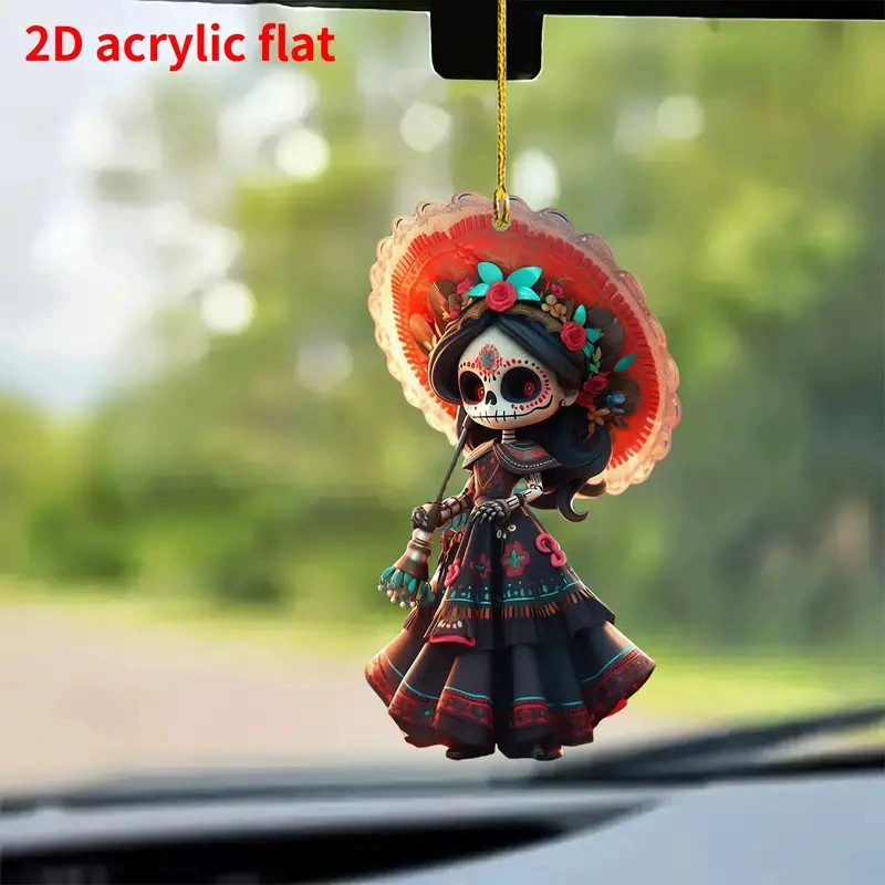 Хэллоуин новый скелет леди праздничный орнамент трансграничный акрилальный самолет внутри автомобиля подвеска для вечеринок украшения