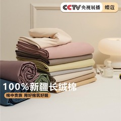 新疆長絨綿100本の純色シンプルな純綿シングル二人シーツ布団カバー綿単品ベッドカバーシングル枕カバー