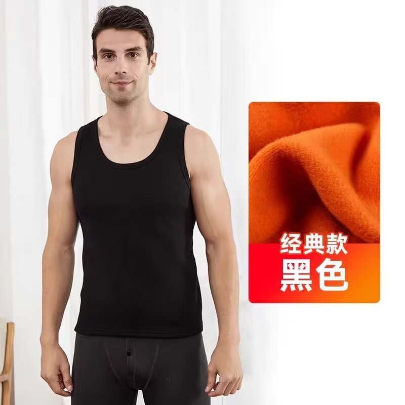 Fabricante de origen más terciopelo grueso de terciopelo dorado chaleco cálido camiseta sin mangas para hombre camisa de fondo para adultos chaleco de invierno