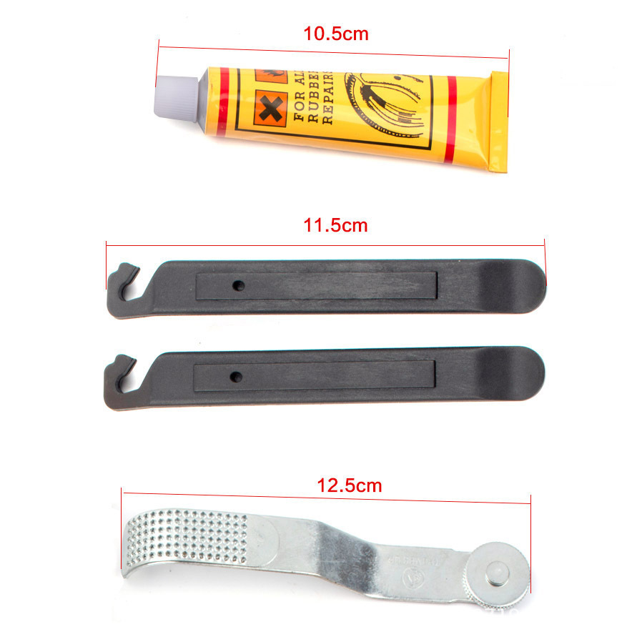 PROMEND herramienta de reparación de neumáticos de bicicleta de carretera pegamento de neumáticos conjunto de reparación de neumáticos accesorios de herramientas de reparación de tubo interior