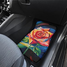 热销速卖通新款玫瑰图案汽车通用脚垫地板垫配件个性化一件起订