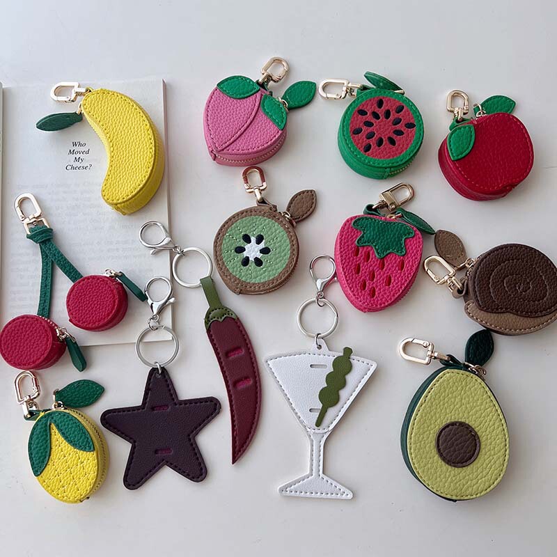 Fruit Coin Purse Keychain Bag Mini Fruit Pouch Pendant Simple Strawberry Gift Ornament Avocado Cute Fruit Coin Purse Keychain Bag Mini Fruit Pouch Pendant Simple Strawberry Gift Ornament Avocado Cute