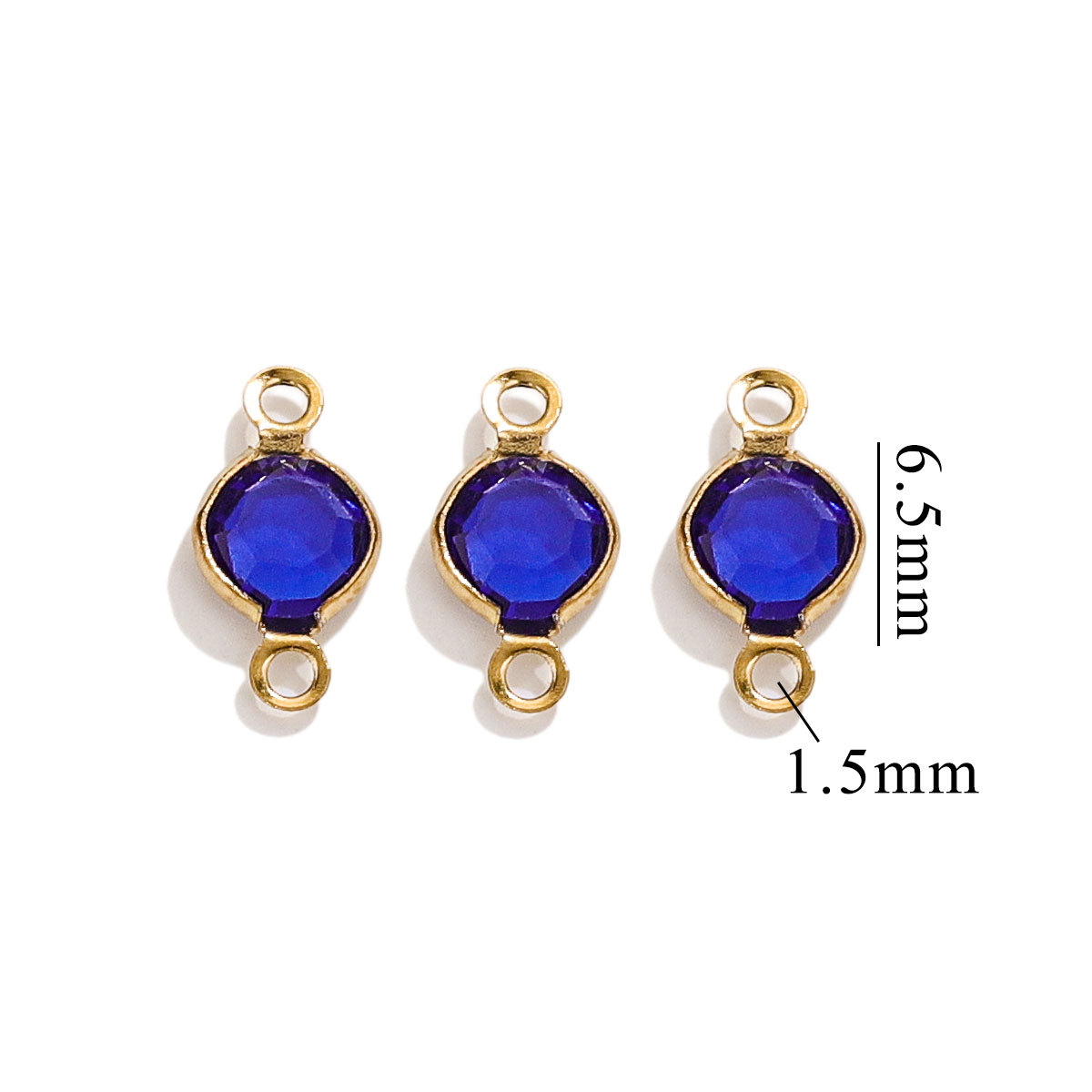 Accesorios redondos de acero inoxidable de color simple conector de cristal DIY joyería cadena collar de pulsera redonda