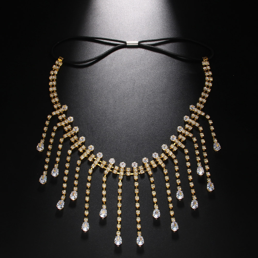 Transfronteriza nueva cadena de la pierna del rhinestone de Europa y América sexy borla Super Flash cuerda elástica cadena de la pierna Accesorios de playa cadena