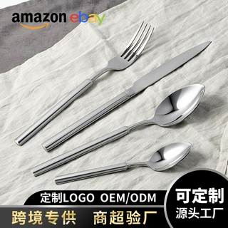 定制创意跨境餐具套装镜面抛光不锈钢西餐刀叉镀钛100轮洗碗机