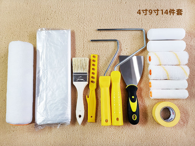 Comercio electrónico transfronterizo Juego de cepillos de tambor de 4 pulgadas Herramientas de pintura Combinación de tambor de pulgar pulgadas rollerkid4''