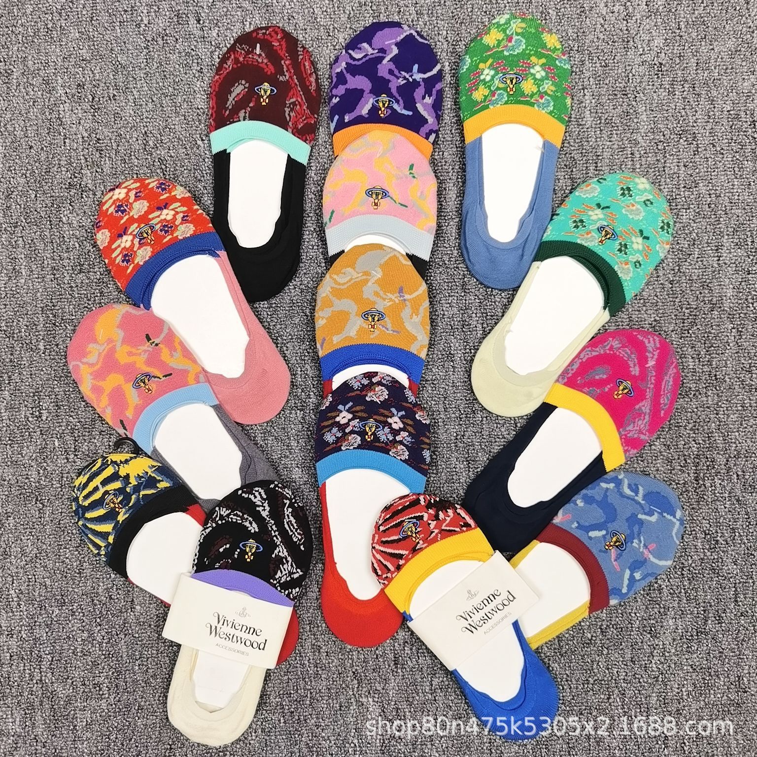 新款 隐形西太后vivi土星刺绣女袜 防滑硅胶休闲浅口袜子日系风