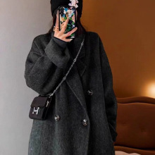 双面羊毛大衣女秋冬新款韩版宽松显瘦中长款大码外套毛呢羊绒
