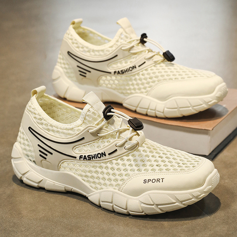 Men's Shoes Summer New Breathable Hollow-out Mesh Shoes Men's Fashionable All-match Thick-soled sneaker Casual Beach Shoes