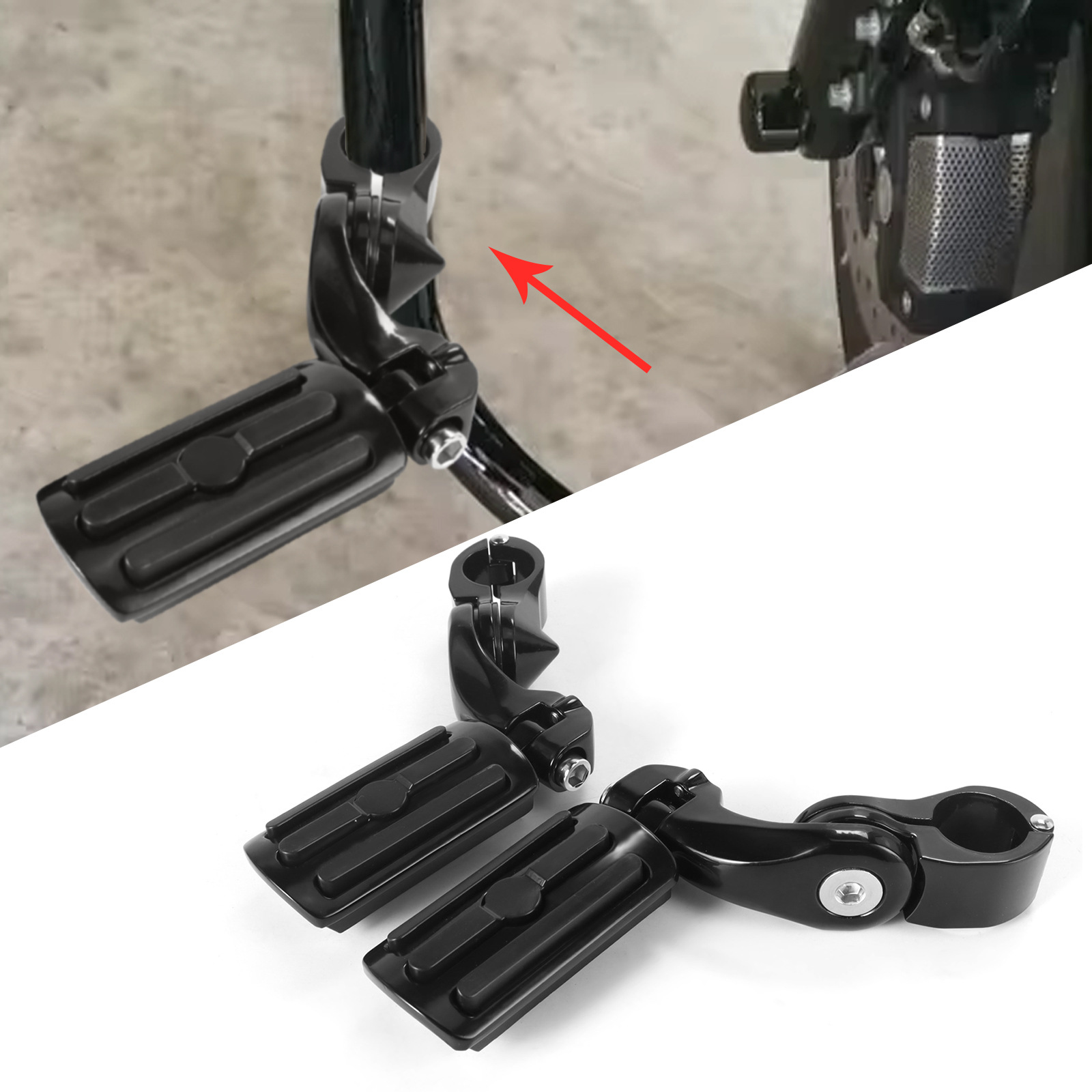 Universal Motorcycle and Electric Vehicle Footrests, Bumper Guard Bars, Rest Footrests, Short Brackets, Harley Indian Accessories