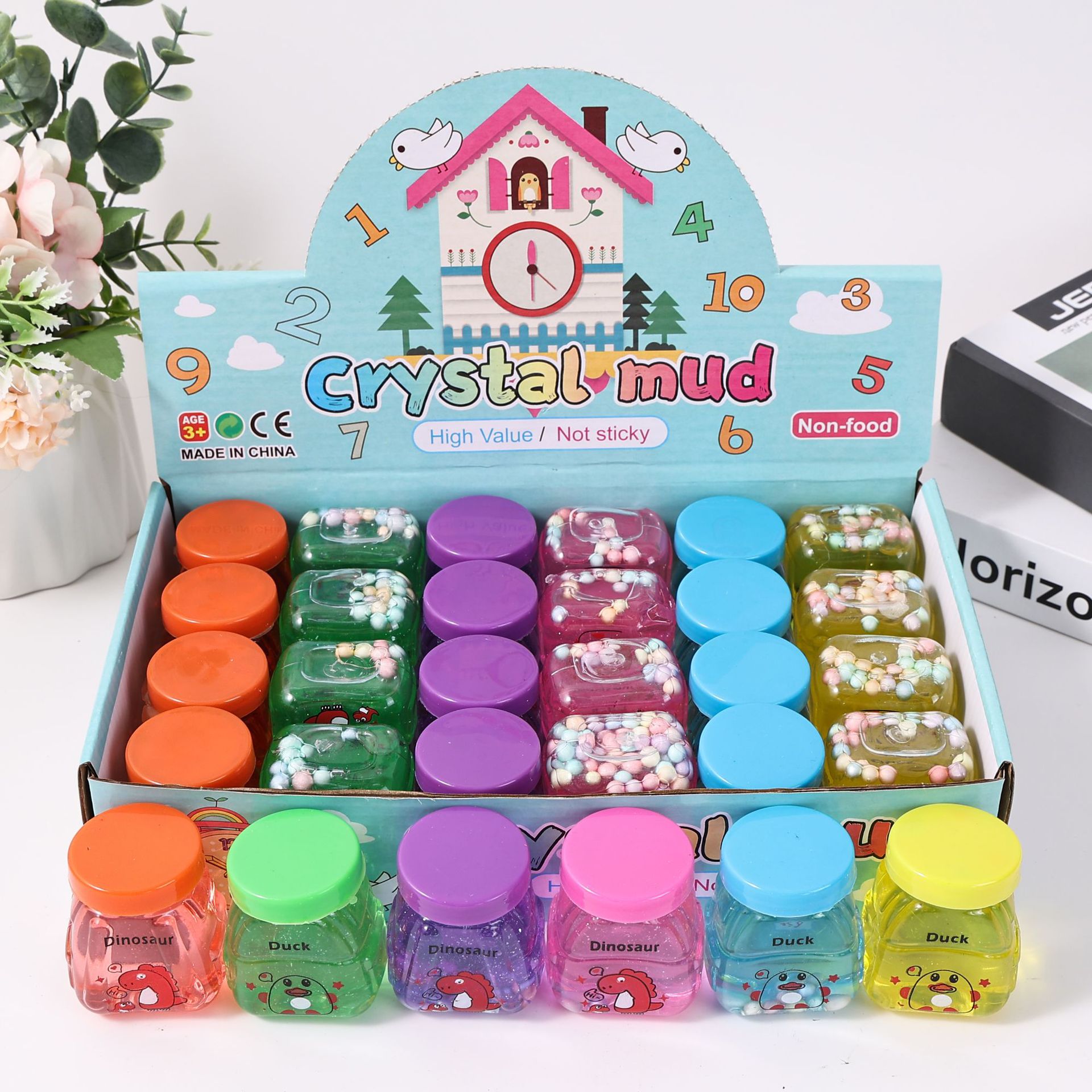 24 piezas de pegamento espumoso de cristal, pegamento M seguro, no tóxico, no pegajoso, juguete educativo, arcilla DIY.