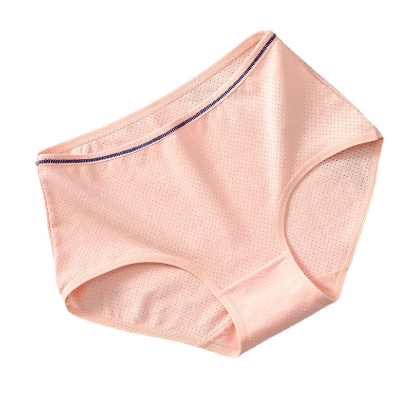 Ropa interior de niña japonesa simple color sólido ropa interior de algodón transpirable calzoncillos de algodón de cintura media para mujer al por mayor